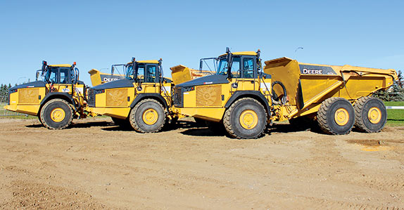 Three John Deere articulated dump trucks available in Edmonton auction Three John Deere articulated dump trucks available in Edmonton auction