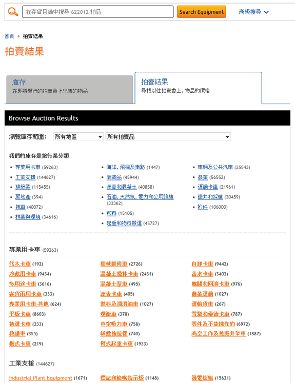 搜尋拍賣結果